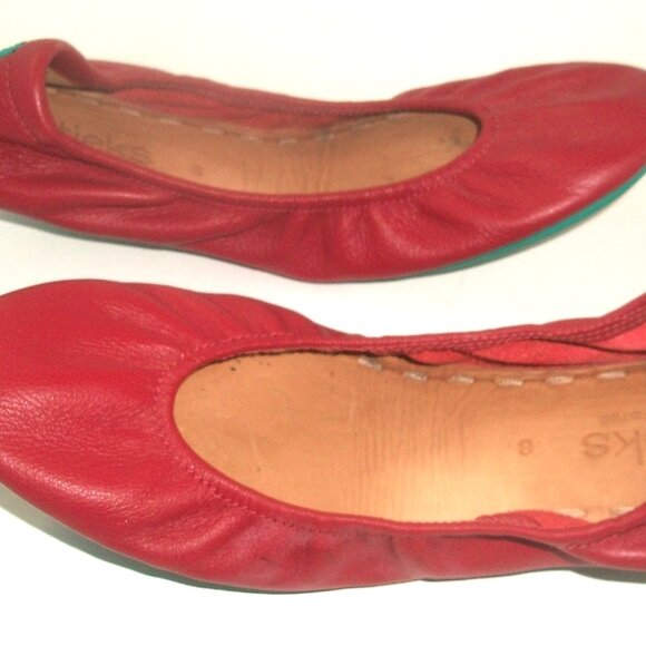 Tieks by Gavrieli Cardinal Red Nappa Leather Folding Comfort Ballet Flats - Picture 8 of 10